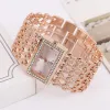 Cross-border best-selling fashionable diamond-encrusted square ladies' bracelet wristwatch, light luxury high-end skeletonized bracelet quartz watch Application Scenario
